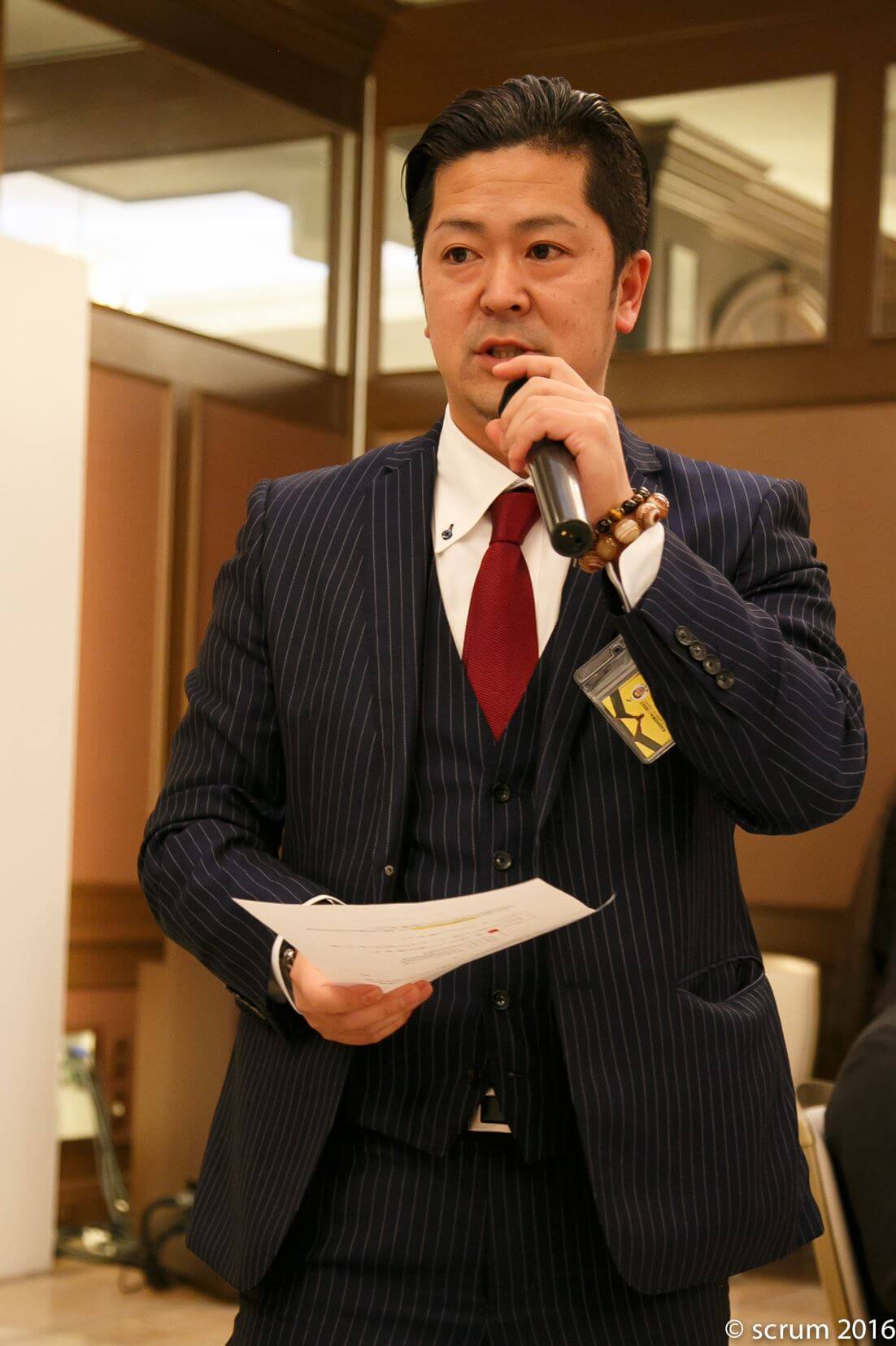 チーム別発表。交流チーム若月正人チームリーダー(沼田YEG)